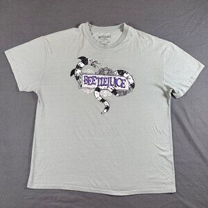 Beetlejuice Graphic T Shirt XL Tim Burton Movie Snake Logo Tee